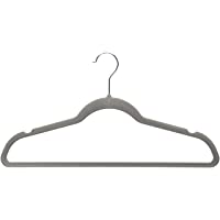 Amazon Basics - Perchas de terciopelo para trajes - Paquete de 50- Gris